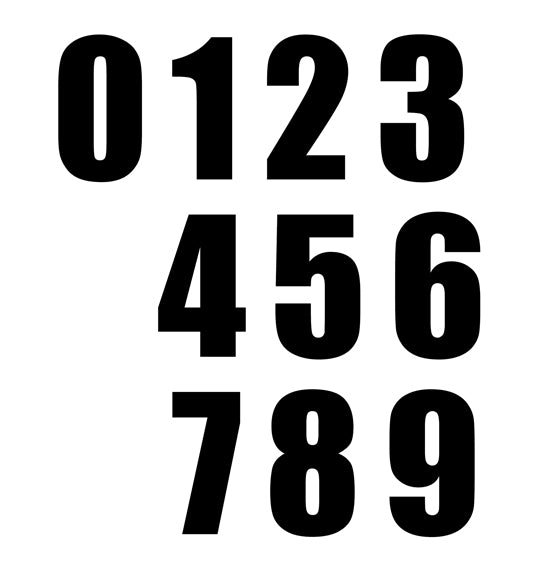 101 Race Numbers 6" Black