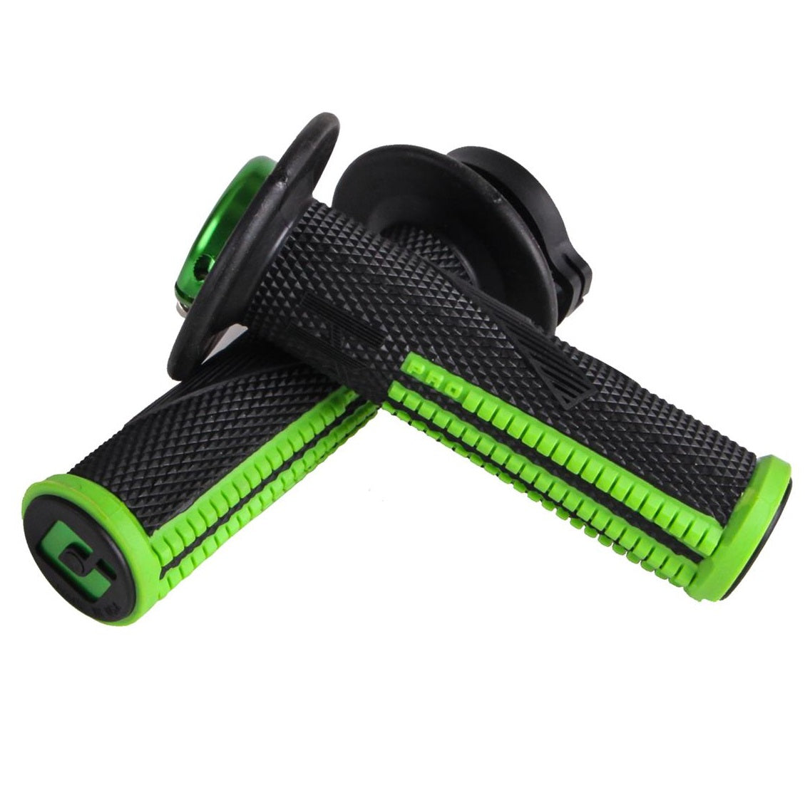 ODI Lock On Grips - EMIG Pro V2 - Black/Green - 2 & 4 Stroke