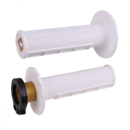 ODI 1/2 Waffle Lock On Grips - Soft - White - 2 & 4 Stroke