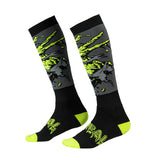 Oneal Adult Pro MX Zombie Sock - Black/Green