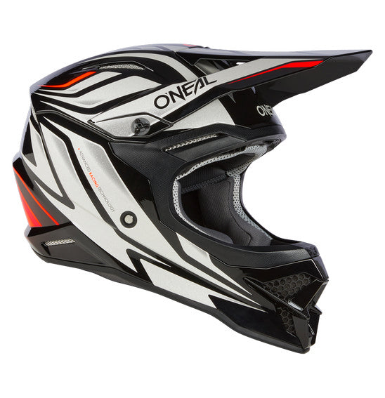 Oneal Adult 3 Series MX Helmet - Vertical Black White