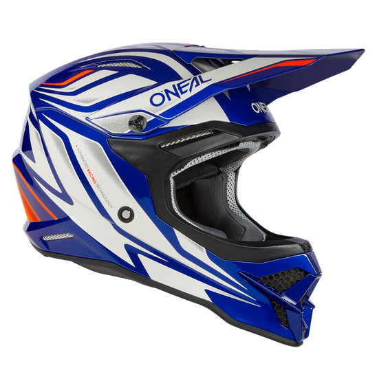 Oneal Adult 3 Series MX Helmet - Vertical Blue White