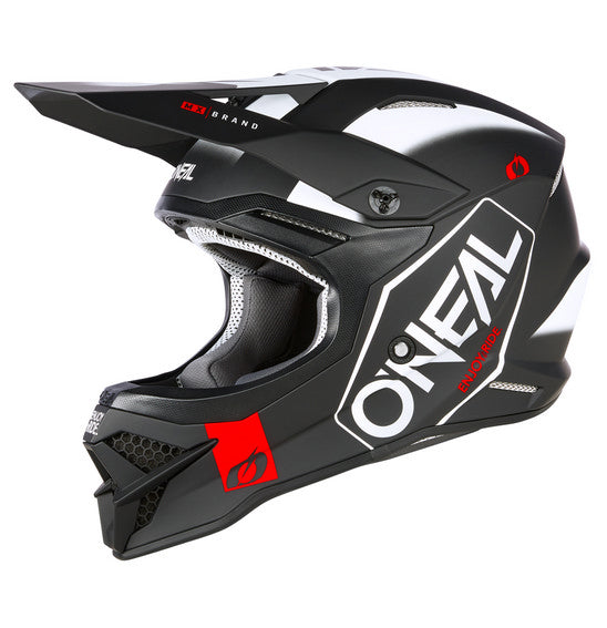 Oneal Adult 3 Series MX Helmet - Hexx Black White