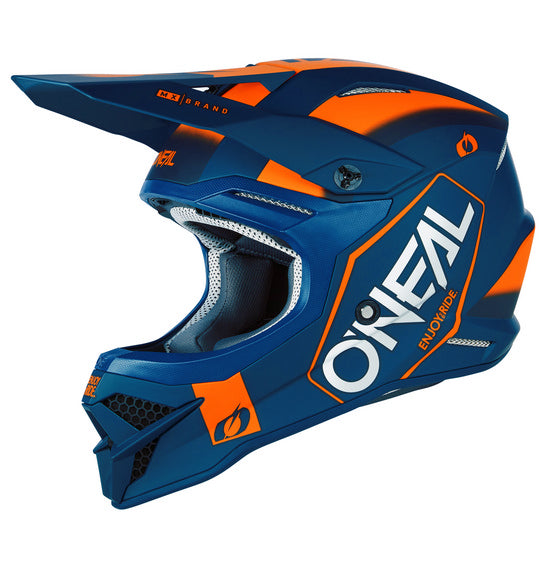 Oneal Adult 3 Series MX Helmet - Hexx Blue Orange