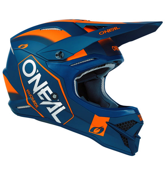 Oneal Adult 3 Series MX Helmet - Hexx Blue Orange