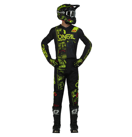 Oneal Youth ELEMENT Attack V.23 MX Jersey - Black/Neon