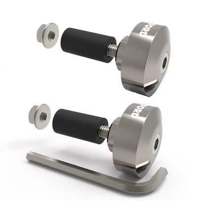 Oxford Handlebar Ends - Pair - Silver