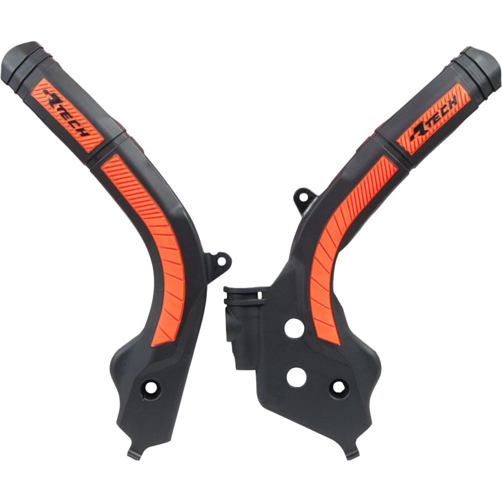 Rtech Frame Guards - Orange Black - GasGas Husqvarna KTM