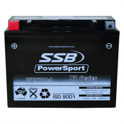 MOTORCYCLE AND POWERSPORTS BATTERY (Y50N18A-A) AGM 12V 21AH 450CCA SSB HIGH PERFORMANCE