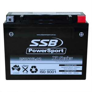 SSB R50N18L-A2 XR Series AGM Motorcycle Battery - Y50N18L-A2
