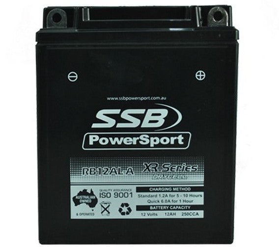 MOTORCYCLE AND POWERSPORTS BATTERY (YB12AL-A) AGM 12V 12AH 250CCA BY SSB HIGH PERFORMANCE