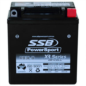 SSB RB3L-B XR Series AGM Motorcycle Battery - YB3L-B
