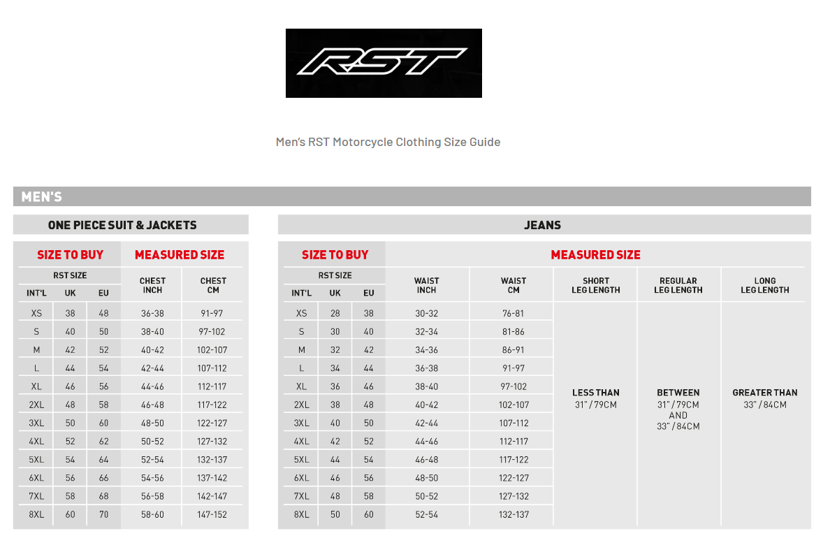 Rst jacket sizing sale