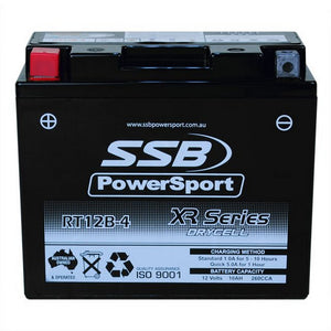 SSB RT12B-4 XR Series AGM Motorcycle Battery - YT12B-4 YT12B-BS