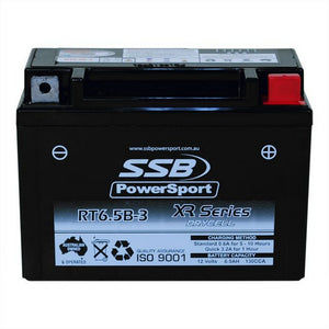 SSB RT6.5B-3 XR Series AGM Motorcycle Battery - YT6.5B-3
