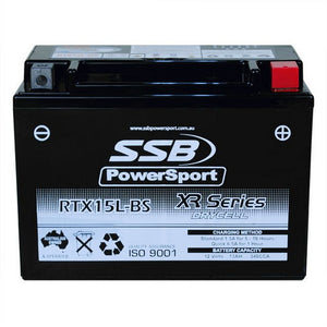 SSB RTX15L-BS XR Series AGM Motorcycle Battery - YTX15L-BS