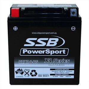 SSB RTX16-BS XR Series AGM Motorcycle Battery - YTX16-BS