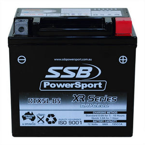 SSB RTX5L-BS XR Series AGM Motorcycle Battery - YTX5L-BS