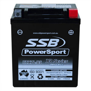 SSB RTX7L-BS XR Series AGM Motorcycle Battery - YTX7L-BS