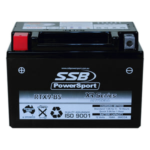 SSB RTX9-BS XR Series AGM Motorcycle Battery - YTX9-BS