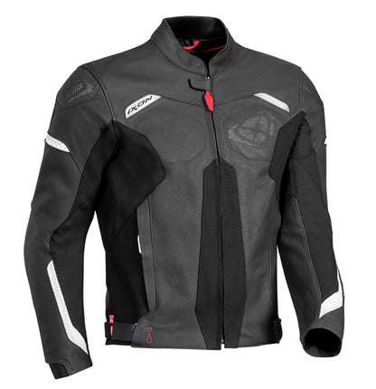 Ixon Rhino Sport Leather Jacket - Black/White