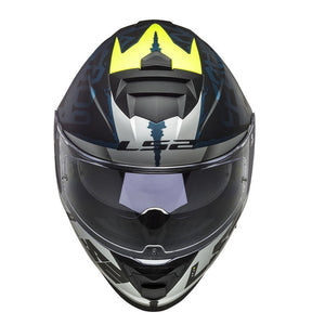 LS2 : X-Large : Storm Helmet : Sprinter Matt Black Silver Cobalt