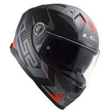 Load image into Gallery viewer, LS2 Large Vector 2 Helmet - Splitter Matt Titanium/Red