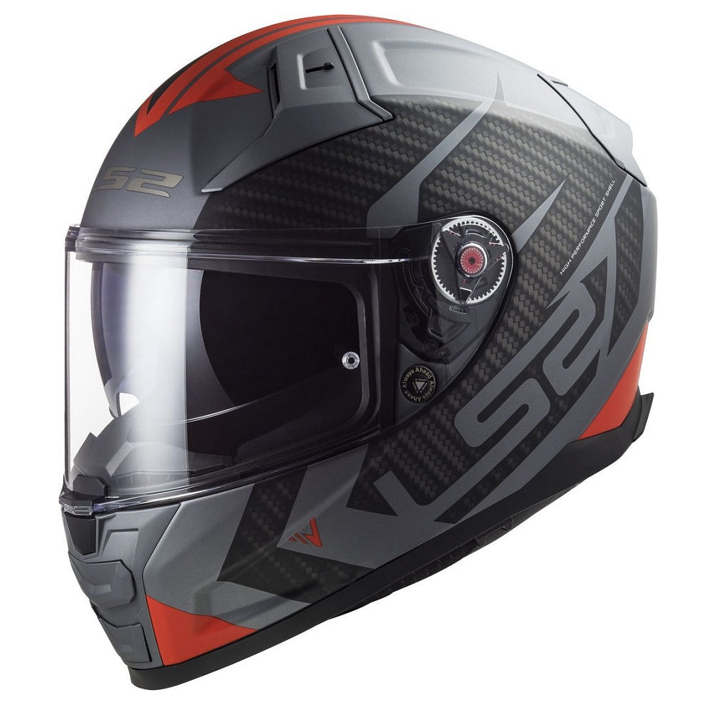 LS2 X-Small Vector 2 Helmet - Splitter Matt Titanium/Red