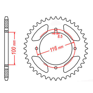 TAG : 49T : KX85 Kawasaki : Alloy Black : Rear Sprocket