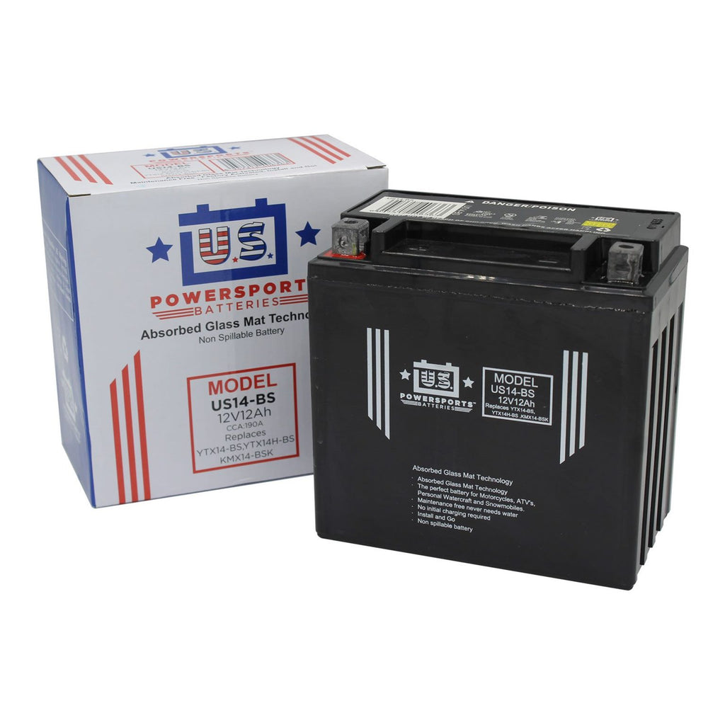 USPS : US14 - YTX14BS : YTX14HBS : AGM Motorcycle Battery