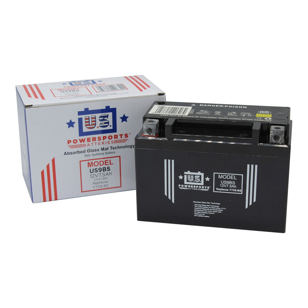 USPS : US9BS - YTX9-BS : AGM Motorcycle Battery
