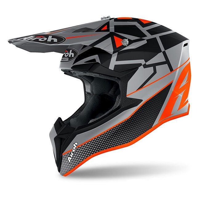 Airoh : Youth Small : Wraap MX Helmet : Mood Orange