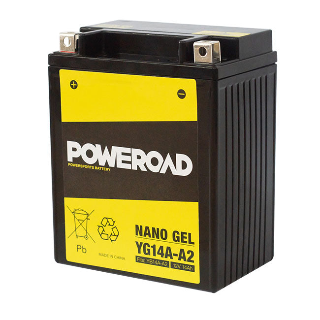 Poweroad : YB14AA2 - CYG14AA2 : Nano Gel Motorcycle Battery