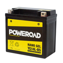Load image into Gallery viewer, Poweroad : YTX14LBS - YG14LBS : Nano Gel Motorcycle Battery