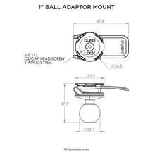 Load image into Gallery viewer, Quadlock-1-inch-Ball-Adaptor-tech