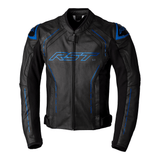 RST S1 Leather Jacket - BLACK GREY NEON BLUE
