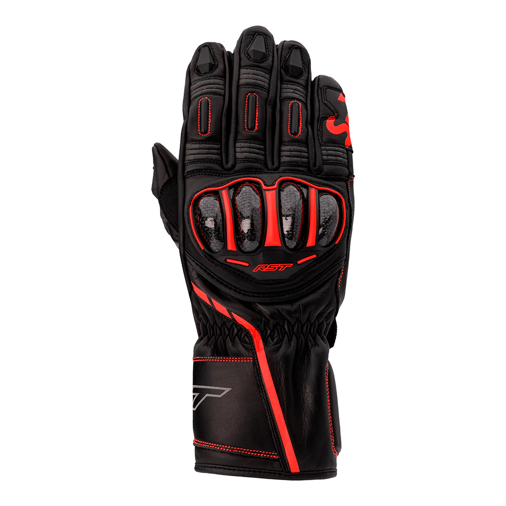 RST S1 LEATHER GLOVE [BLACK/GREY/RED]