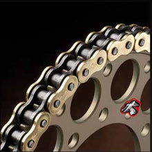 Load image into Gallery viewer, Renthal R4 road chain uses SRS technology - the SRS ring technology enhances chain flexibility and offers smoother operation than standard o-ring chains, whilst also increasing durability.