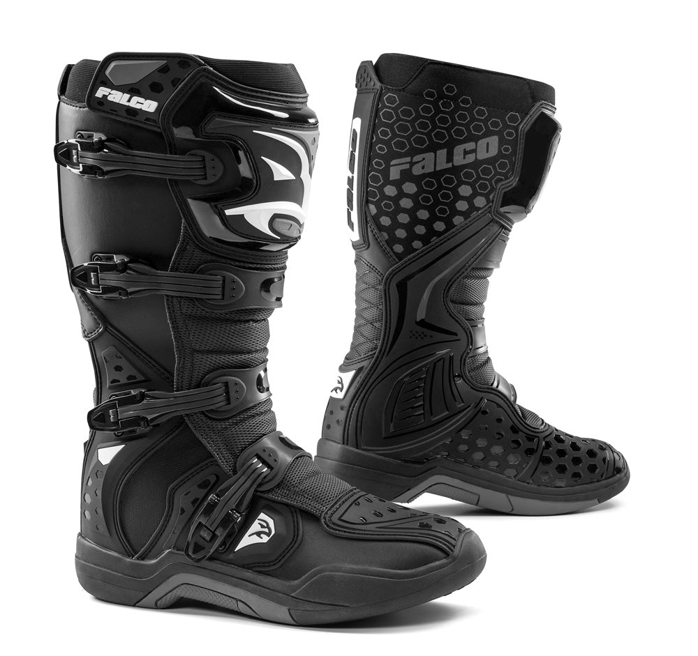 Falco US7 / EU41 Youth Level MX Boots - Black