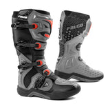 Falco Level Adult MX Boots - Grey/Red