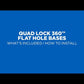Quad Lock 360 Base - Flat Rectangle 4 Hole Base