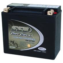 Load image into Gallery viewer, SSB AGM Ultra High Performance Motorcycle Battery - HVT-1 - YTX20LBS