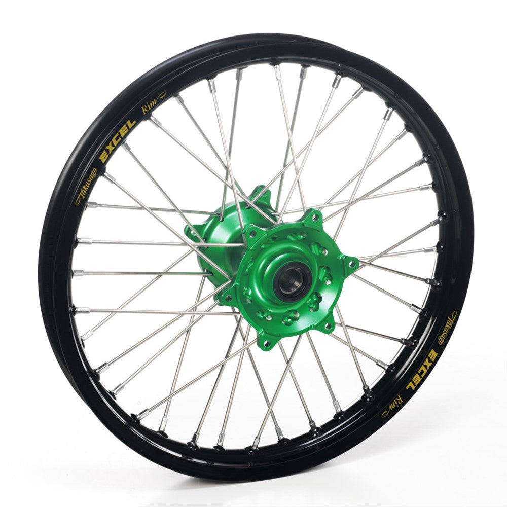 Haan Wheel - Kawasaki Rear 2.15x19 - Black/Green - KX/KXF 2003>