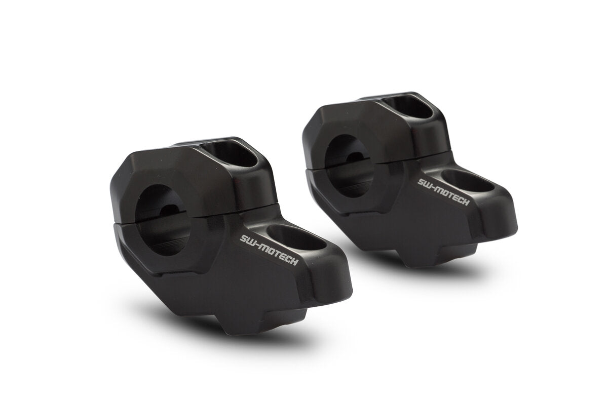 SW Motech Offset 22mm Handlebar Riser - H=30mm Back 21mm - Black