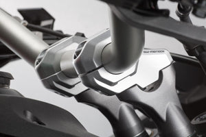 SW Motech Offset 28mm Handlebar Risers - H=30mm Back 22mm - Silver