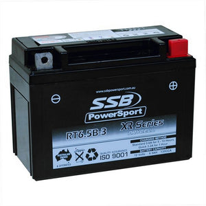 SSB RT6.5B-3 XR Series AGM Motorcycle Battery - YT6.5B-3