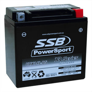 SSB RTX14L-BS XR Series AGM Motorcycle Battery - YTX14L-BS