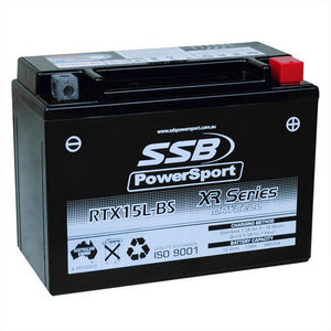SSB RTX15L-BS XR Series AGM Motorcycle Battery - YTX15L-BS