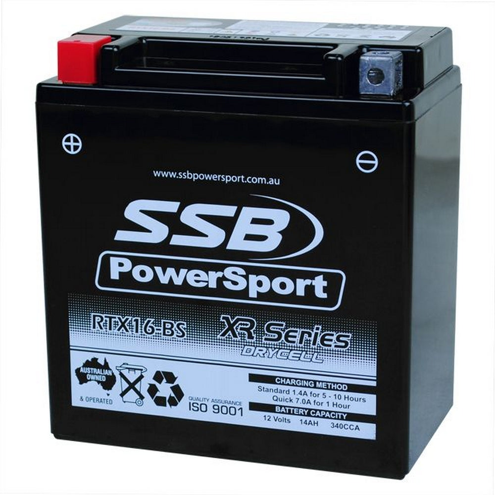 SSB RTX16-BS XR Series AGM Motorcycle Battery YTX16-BS