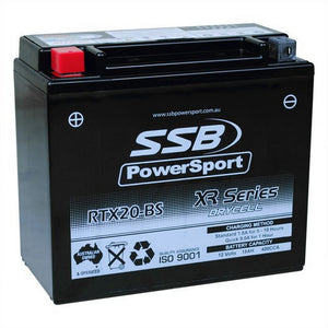 SSB RTX20-BS XR Series AGM Motorcycle Battery - YTX20-BS